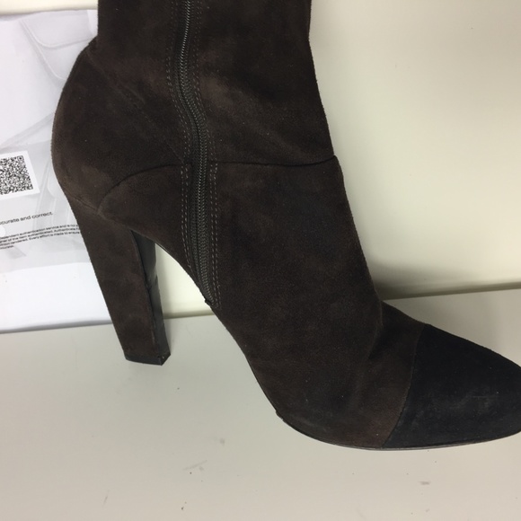 PRADA BROWN KNEE HIGH HEALS SIZE 39 US 8.5 - Picture 6 of 16